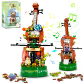 Violin Flowers Music Box Building Block Kit, Home Decor & Creative Gift, Valentines Birthday for Mom Women Girlfriend Adults Gift - BAV BRICK