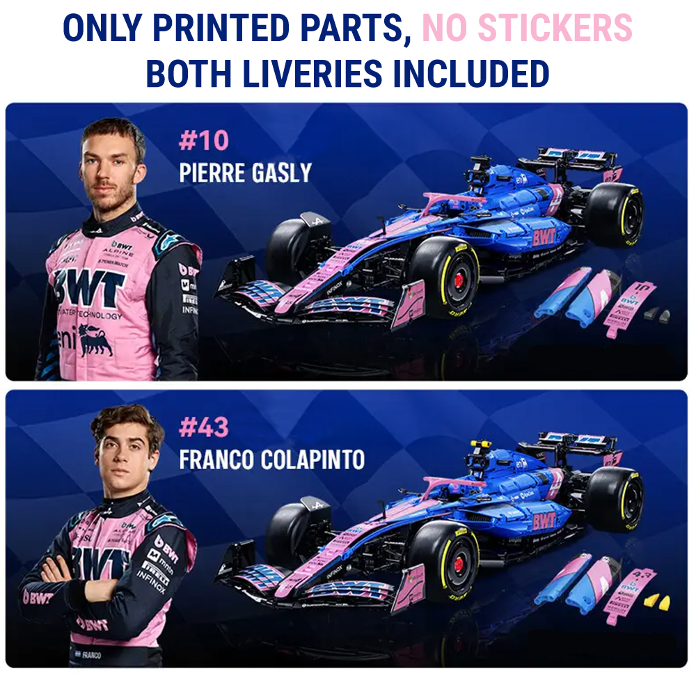 1:8 BWT Alpine Formula One Team Car | Official Licensed Grand Prix Machine | 2172 PCS - BAV BRICK