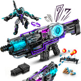2 in 1 Transforming Electric Space Gun and Robot Building Toy, Futuristic Mechanical Interactions and Lighting Effects (3037 Pcs) - BAV BRICK