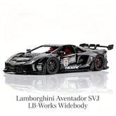 1:8 Lamborghini Aventador SVJ LBWK | Electroplated Black Custom Bull Widebody Supercar