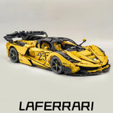 1: 8 LaFerrari FXXK EVO Custom Modified, Yellow Color Enamel Paint, Oversized Rear Wing (4739 Pcs)