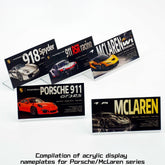 Suitable for Posche McLaren Supercar Series Display Acrylic Nameplate