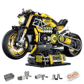1:5 Cyberpunk 2077 ARCH Nazare Motorcycle, Remote Control Spray Display Stand with Lights, Exclusive Red Display Rack (2500 PCS) - BAV BRICK
