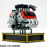 Motorised ENZO Supercar V10 Engine- 1079 Pcs | Electric piston linkage | Comes with base
