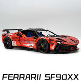 1:8 Ferrari SF90XX Red Plating Limited Color, The Ultimate Supercar, More Than 12 Features Restored(4100 Pcs)