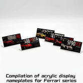 Suitable for Ferrari Supercar Series Display Acrylic Nameplate