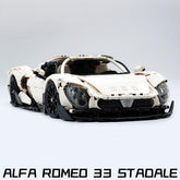 1: 8 Alfa Romeo 33 Stradale Supercar, White Goddess Customized Version (3861 Pcs)