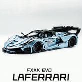 1: 8 LaFerrari FXXK EVO Custom Modified, The Captivating Bolivian B1lue Enamel Paint, Oversized Rear Wing (4739 Pcs)
