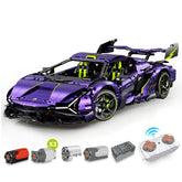 1: 8 Comet Purple Lamborghini Supercar with Remote Control – Electric Features, V10 Engine, and Custom Starry Sky Finish (3654 Pcs) - BAV BRICK