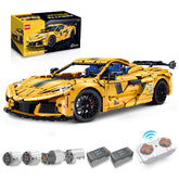 1: 8 Corvette C8 Supercar Building Sets with Remote Control, Electric lift tail, Electric Lifting Chassis, Electric Door (3788 Pcs) - BAV BRICK
