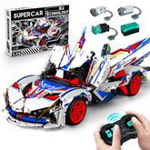 1: 10 Apollo EVO Supercar Building Kit, Remote Control Drift, Electrically deployable rear wing, 2088 Pcs - BAV BRICK