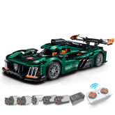 1: 8 Ensembles de construction de voiture de course Le Mans 9 × 8 avec télécommande, aile arrière à levage électrique, phares fluorescents (3746 pièces)