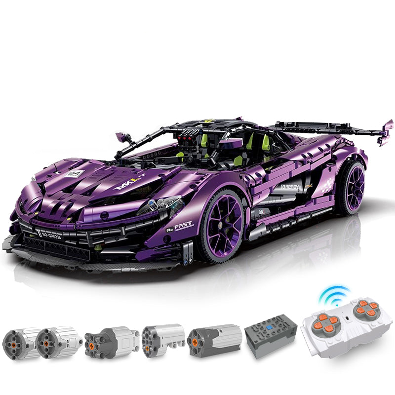 1: McLaren P1 Phantom Purple Supercar Building Sets with Remote