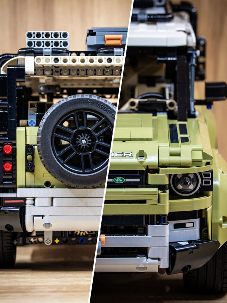 gear land rover Land Rover Defender, Removable Roof Rack, Rotating Gear to Recover the Tow Rope, Travel Compartment, Foldable Rear Seats, Four-Speed Gearbox, Six-Cylinder Engine (2623 Pcs)
