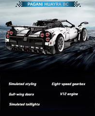 1: 8 Pagani Huayra Silver Plating Ultimate Edition (4708 Pcs) - BAV BRICK