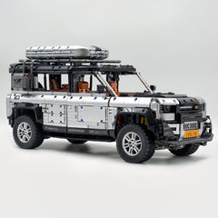 Blocs de construction MOC tout-terrain argentés Land Rover 1:8 et jouet d'ingénierie électrique, télécommande (5268 pièces)