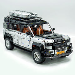 Blocs de construction MOC tout-terrain argentés Land Rover 1:8 et jouet d'ingénierie électrique, télécommande (5268 pièces)