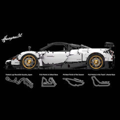 1: 8 Pagani Huayra White Italy Concept Ultimate Edition (4708 Pcs) - BAV BRICK