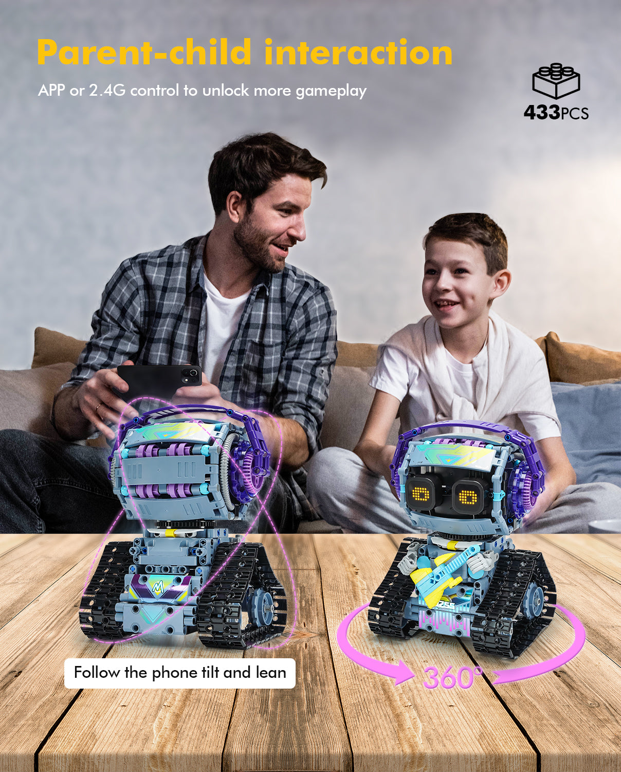 STEM Robot Building Set, 3 in 1 Remote & App-Controlled Robotic Toys, Programmable Educational Coding Set - BAV BRICK