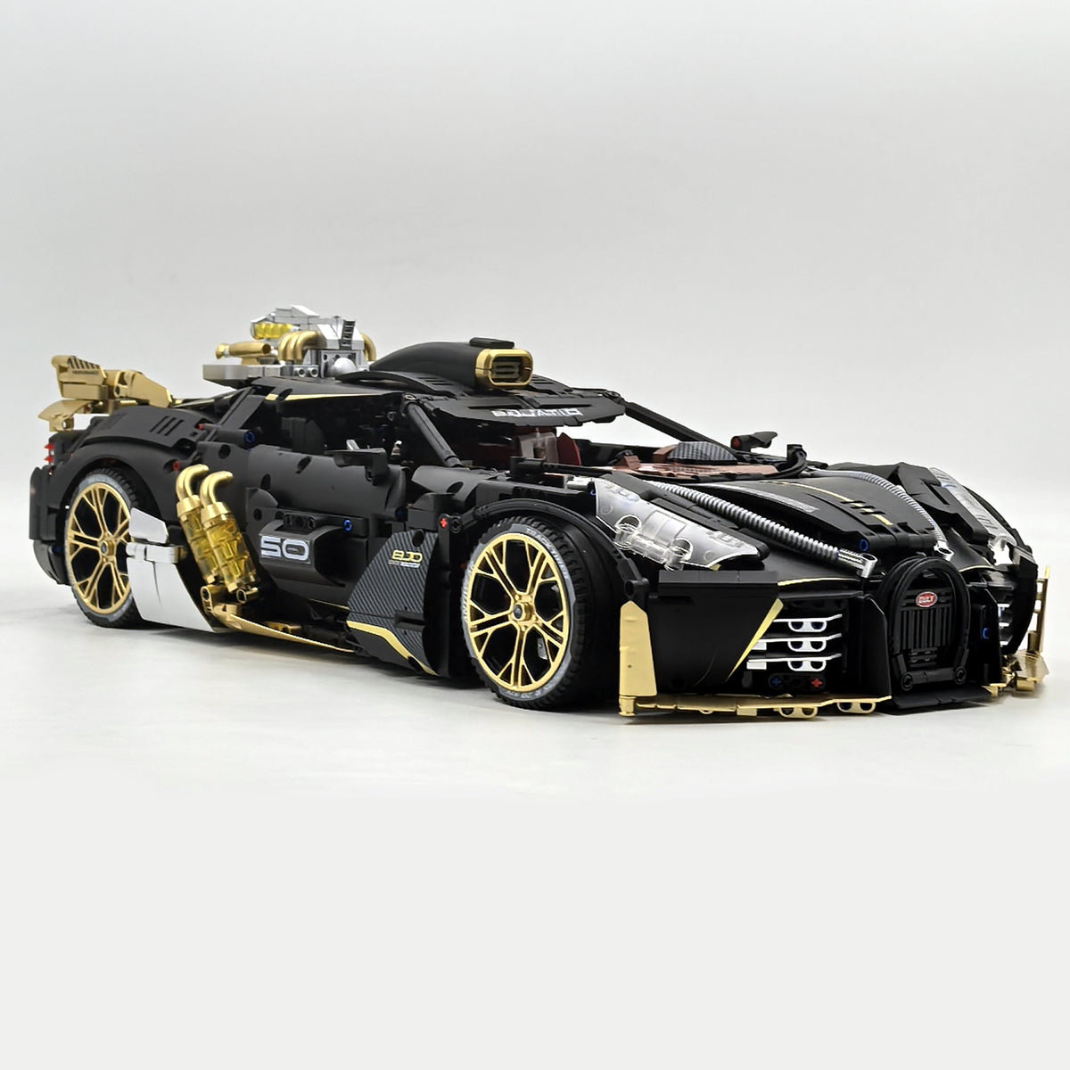 1: 8 Bugatti Special Edition Supercar with Remote Control, Electric Doors, Electric Air Suspension, Steam Spray System(4368 Pcs) - BAV BRICK