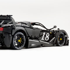 1: 8 LaFerrari FXXK EVO Custom Modified, Matte Black Paint, Oversized Rear Wing (4739 Pcs)