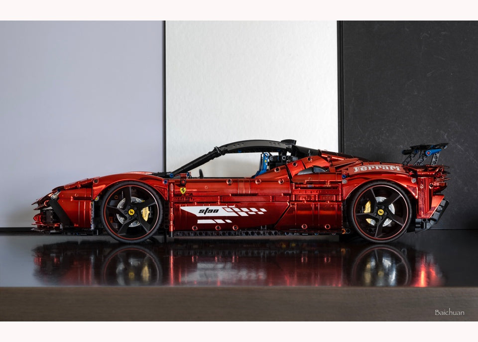 1:8 Ferrari SF90XX Red Plating Limited Color, The Ultimate Supercar, More Than 12 Features Restored(4100 Pcs)