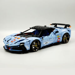 1:8 Ferrari SF90XX White Goddess, The Ultimate Supercar, More Than 12 Features Restored(4100 Pcs)