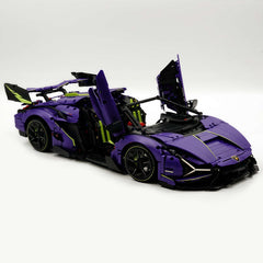 Lamborghini Supercar Comet Purple 1:8 avec télécommande – Fonctions électriques, moteur V10 et finition ciel étoilé personnalisée (3654 pièces)