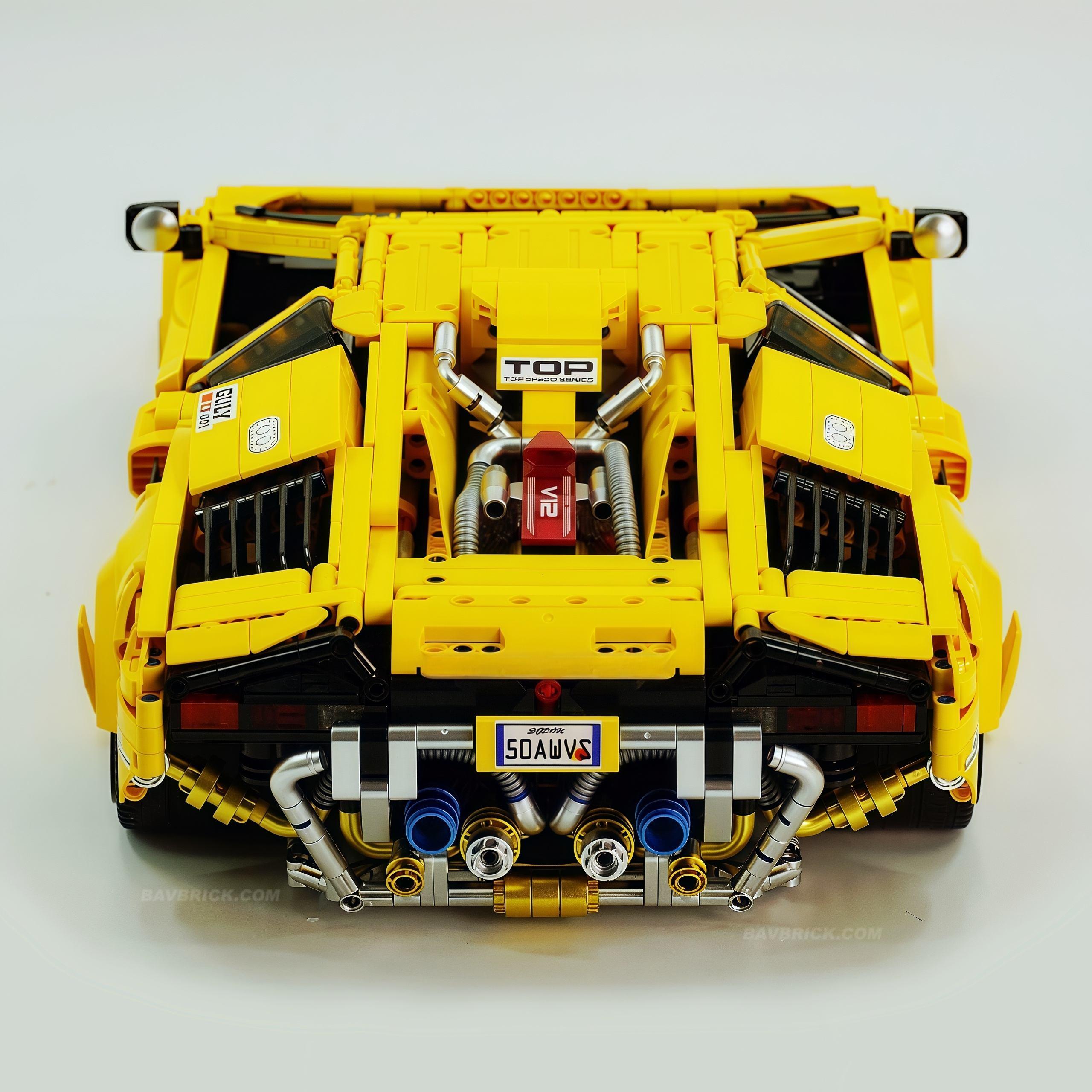 1:8 Lamborghini Countach LP5000 Building Set, Vibrant Yellow Customized Edition (3970+ PCS)