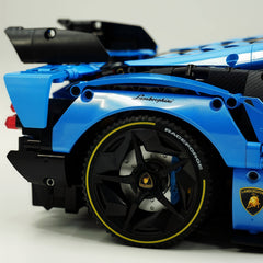 1: 8 Lamborghini One Off: Auténtica, Paint Pearl Blue Version, Motorized Convertible Switch Mode, Full Vehicle Motorization (3392 Pcs)