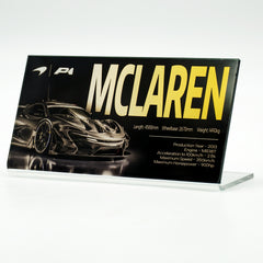 Suitable for Posche McLaren Supercar Series Display Acrylic Nameplate