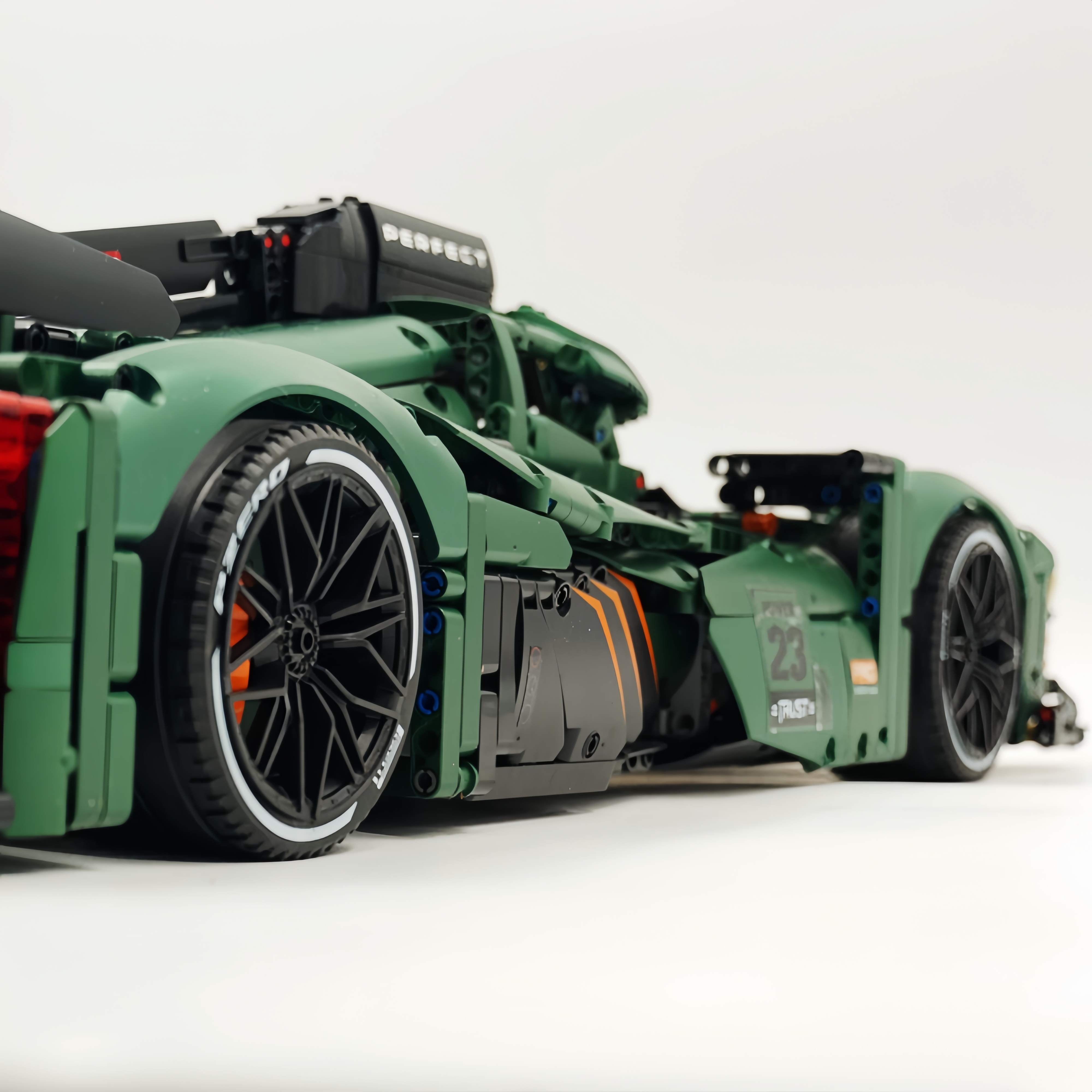 1: 8 Le Mans 9×8 RaceCar Juegos de construcción con control remoto, alerón trasero elevador eléctrico, faros fluorescentes (3746 piezas)