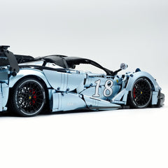 1: 8 LaFerrari FXXK EVO Custom Modified, The Captivating Bolivian B1lue Enamel Paint, Oversized Rear Wing (4739 Pcs)
