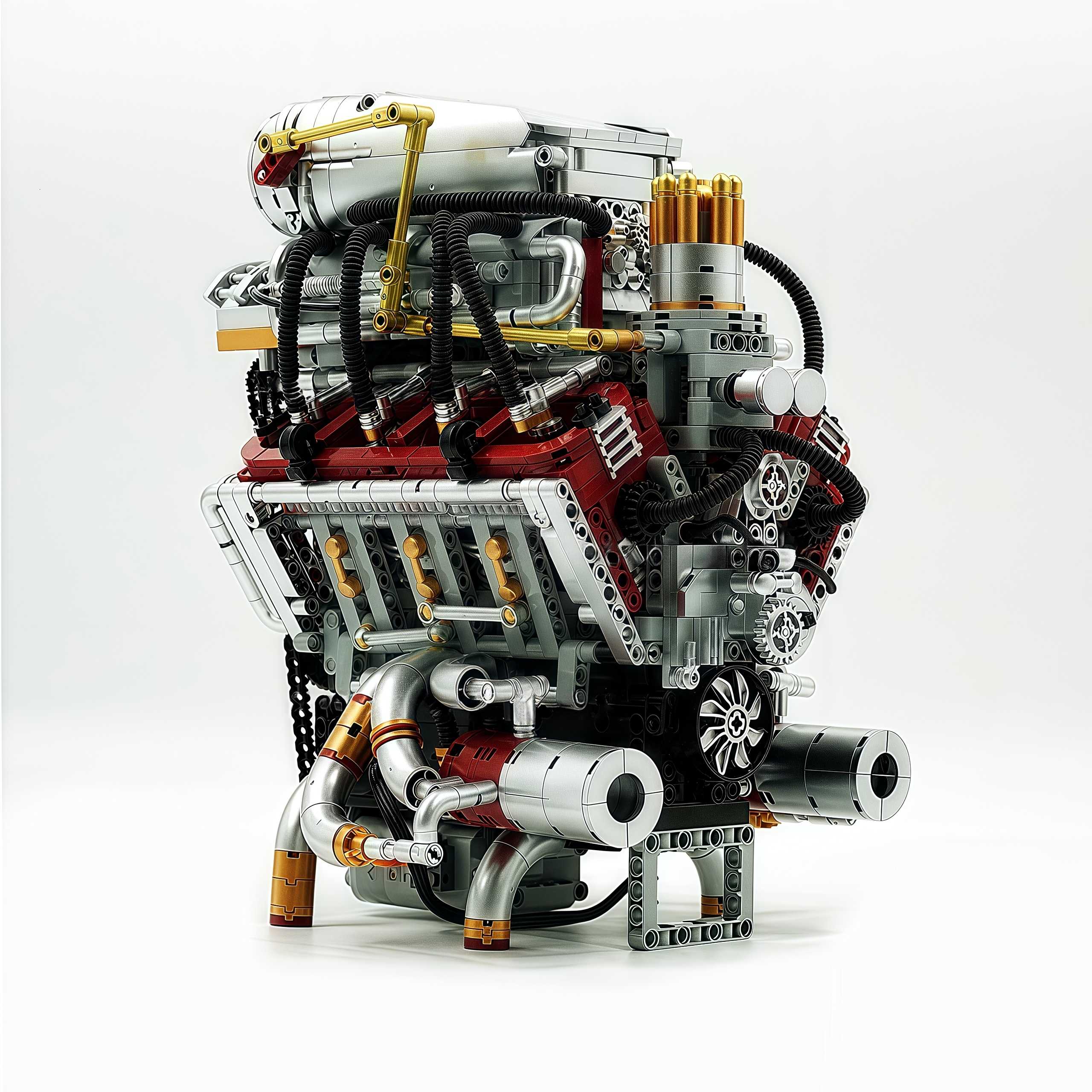 Motorised Dooge Hellcat V8 Engine (2347 Pcs)