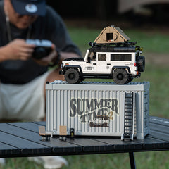 LAND ROVER DEFENDER CAMPER | British Camper Off‑Roader with Container Display Case(676 PCS)