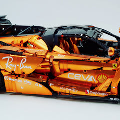 1: 8 LaFerrari FXXK EVO Custom Modified, Orange Gold Color Enamel Paint, Oversized Rear Wing (4739 Pcs)