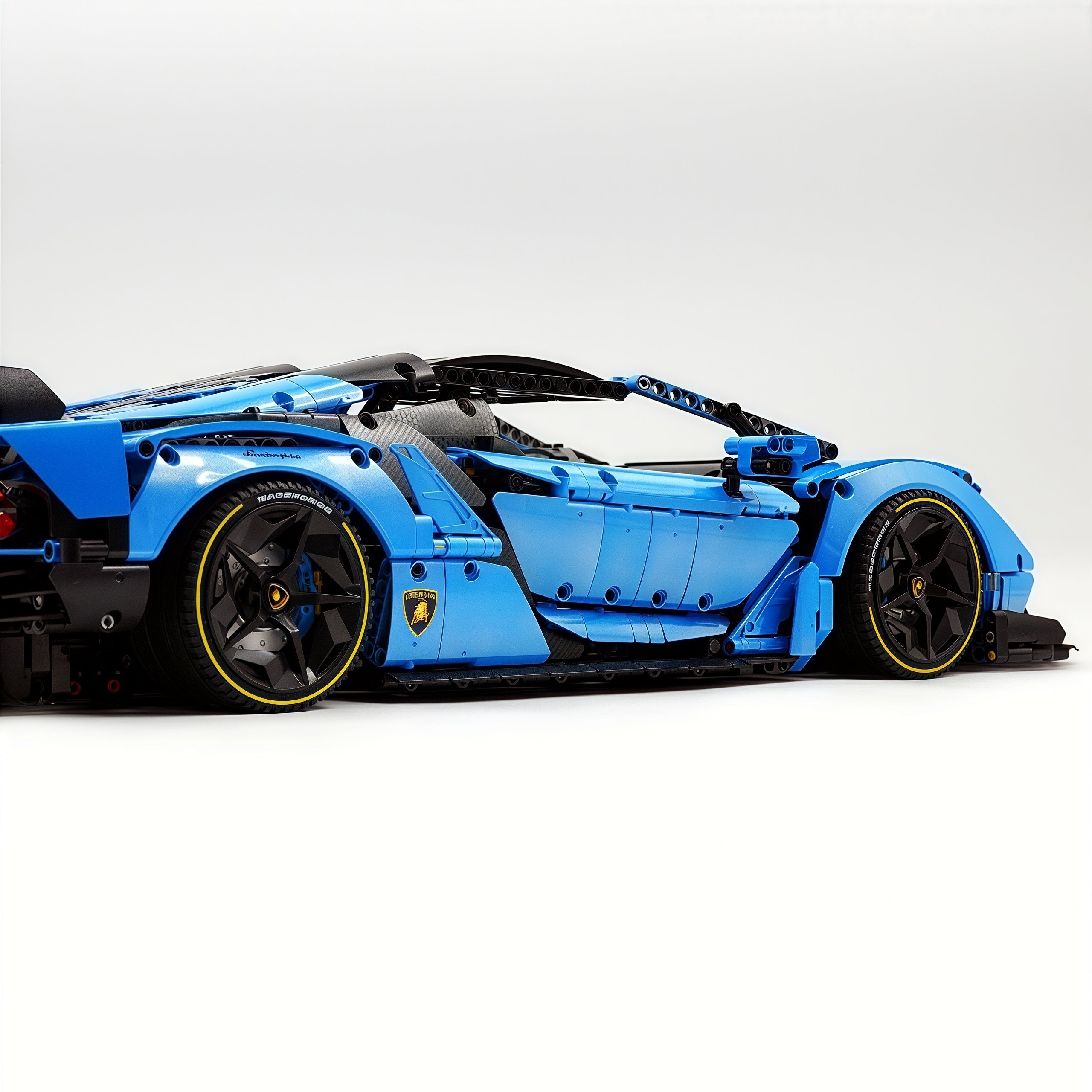 1: 8 Lamborghini One Off: Auténtica, Paint Pearl Blue Version, Motorized Convertible Switch Mode, Full Vehicle Motorization (3392 Pcs)