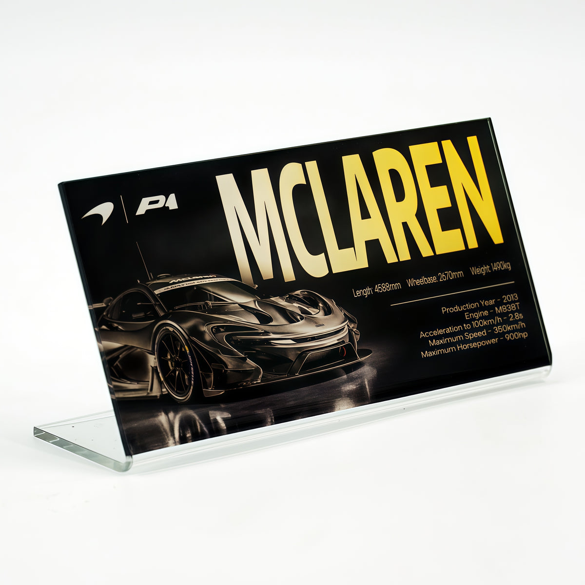 Suitable for Posche McLaren Supercar Series Display Acrylic Nameplate