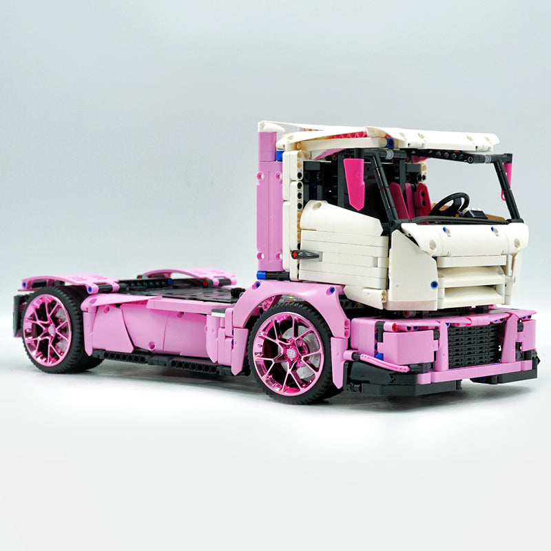 1: 8 Pink Box Trailer Truck, Total Length 110cm (8000+PCS)