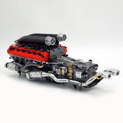 Motorized Large Ferrari SP3 V12 Engine | 12-Cylinder Prancing Horse Engine Package (2155 PCS)