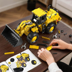 Bulldozer with Movable Front Loading Arm and Liftable Bucket | Heavy Construction Loader(910pcs)