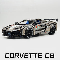 1: 8 Corvette C8 Supercar Building Sets, Mirror electroplating Customized Edition (3788 Pcs)