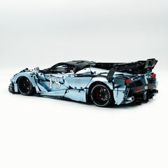 1: 8 LaFerrari FXXK EVO Custom Modified, The Captivating Bolivian B1lue Enamel Paint, Oversized Rear Wing (4739 Pcs)