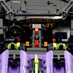 Lamborghini Supercar Comet Purple 1:8 avec télécommande – Fonctions électriques, moteur V10 et finition ciel étoilé personnalisée (3654 pièces)