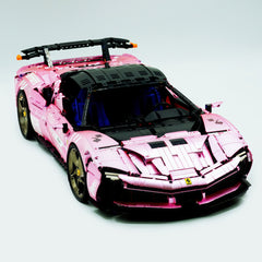 1:8 Ferrari SF90XX Pink Plating Limited Color, The Ultimate Supercar, More Than 12 Features Restored(4100 Pcs)