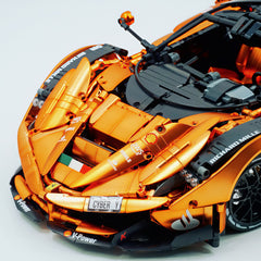 1: 8 LaFerrari FXXK EVO Custom Modified, Orange Gold Color Enamel Paint, Oversized Rear Wing (4739 Pcs)
