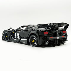 1: 8 LaFerrari FXXK EVO Custom Modified, Matte Black Paint, Oversized Rear Wing (4739 Pcs)