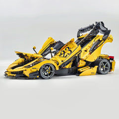 1: 8 LaFerrari FXXK EVO Custom Modified, Yellow Color Enamel Paint, Oversized Rear Wing (4739 Pcs)