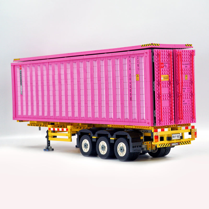 1: 8 Pink Box Trailer Truck, Total Length 110cm (8000+PCS)