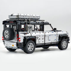 Blocs de construction MOC tout-terrain argentés Land Rover 1:8 et jouet d'ingénierie électrique, télécommande (5268 pièces)